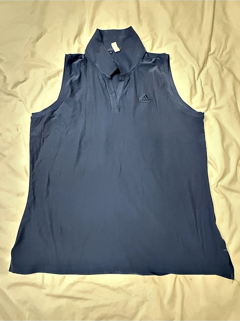 Adidas Ultimate365 Primegreen Sleeveless Golf Polo Navy Womenโs XL